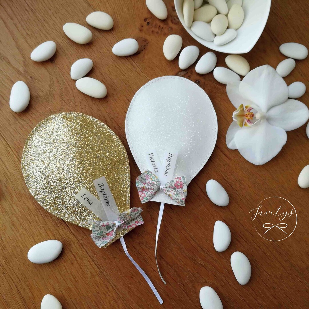 Set of 10 Balloon Dragee Containers for Baptism Wedding Etsy