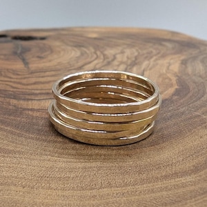 Skinny Hammered Gold Filled Stackable Ring / Midi Ring / Stacking Ring
