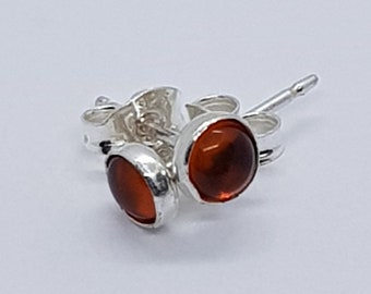 Natural Amber Cabochon Studs