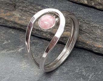 Anillo de Rhodochrosita de plata de ley