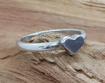 Sterling Silver Heart Ring / Stacking Ring