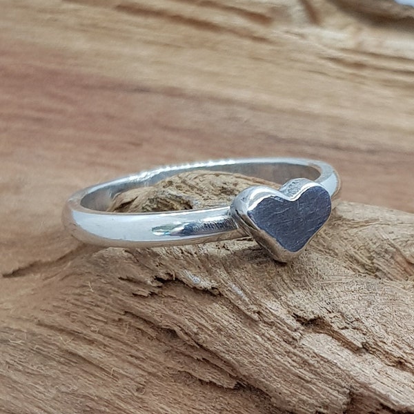 Sterling Silver Heart Ring / Stacking Ring