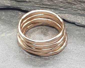 14ct Gold Filled Hammered Stackable Ring / Midi Ring / Stacking Ring