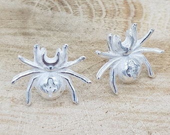 Silver Spider Earrings