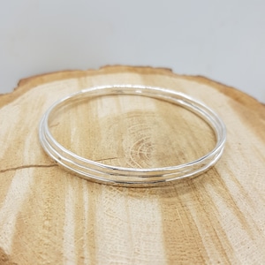 Hammered Silver Bangle