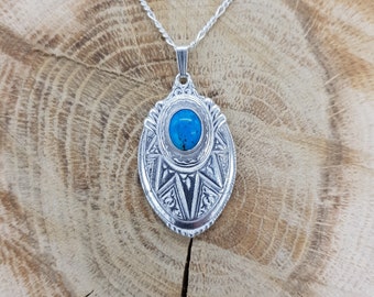 Colgante turquesa estilo azteca