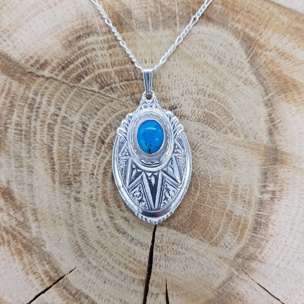 Turquoise Aztec Style Pendant