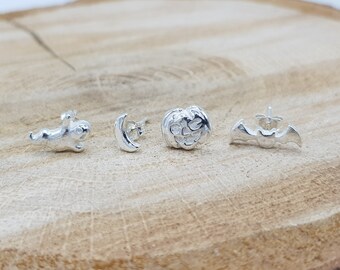 Halloween Sterling Silver Stud Earrings