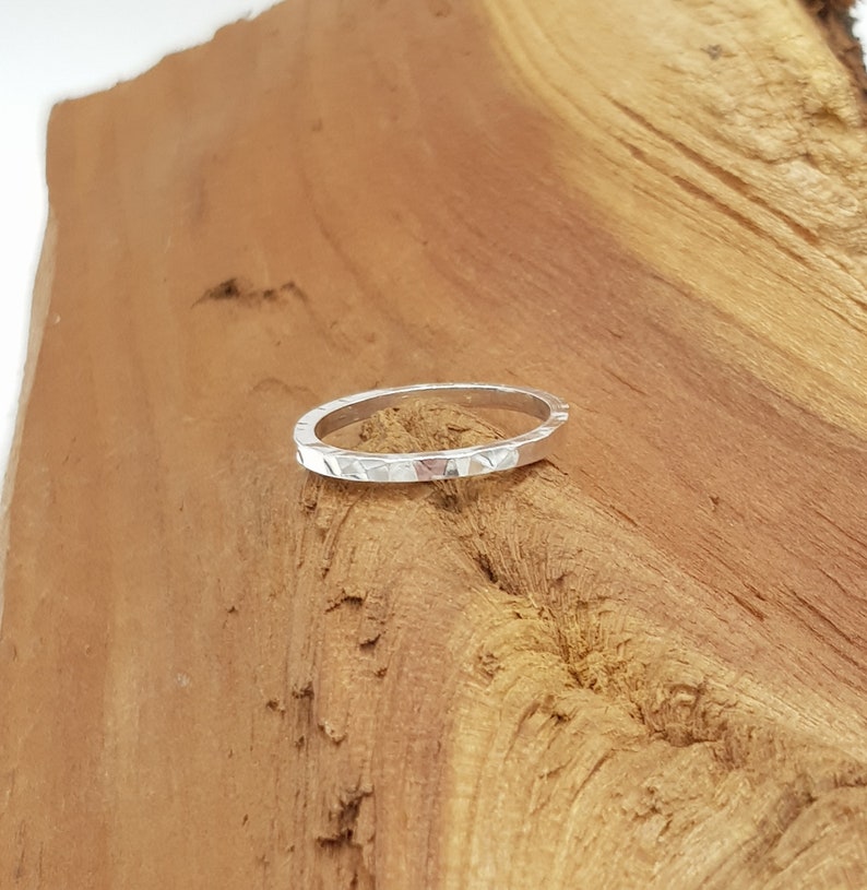 Hammered Sterling Silver Ring 1.5mm