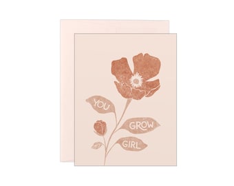 You Grow Girl - Flor - Tarjeta tipográfica