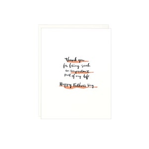 Importante - Cartolina tipografica per la festa del papà