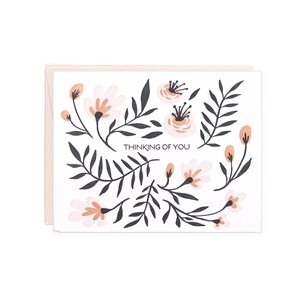 Denken an Sie Folk Letterpress Blumenkarte