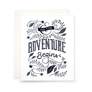Adventure Begins Letterpress Karte