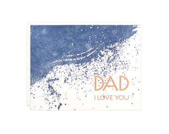 Dad I Love You Letterpress Card
