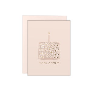 Pide un deseo - Pastel de flores - Tarjeta tipográfica