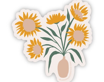 Sunflower Vase - Vinyl Sticker