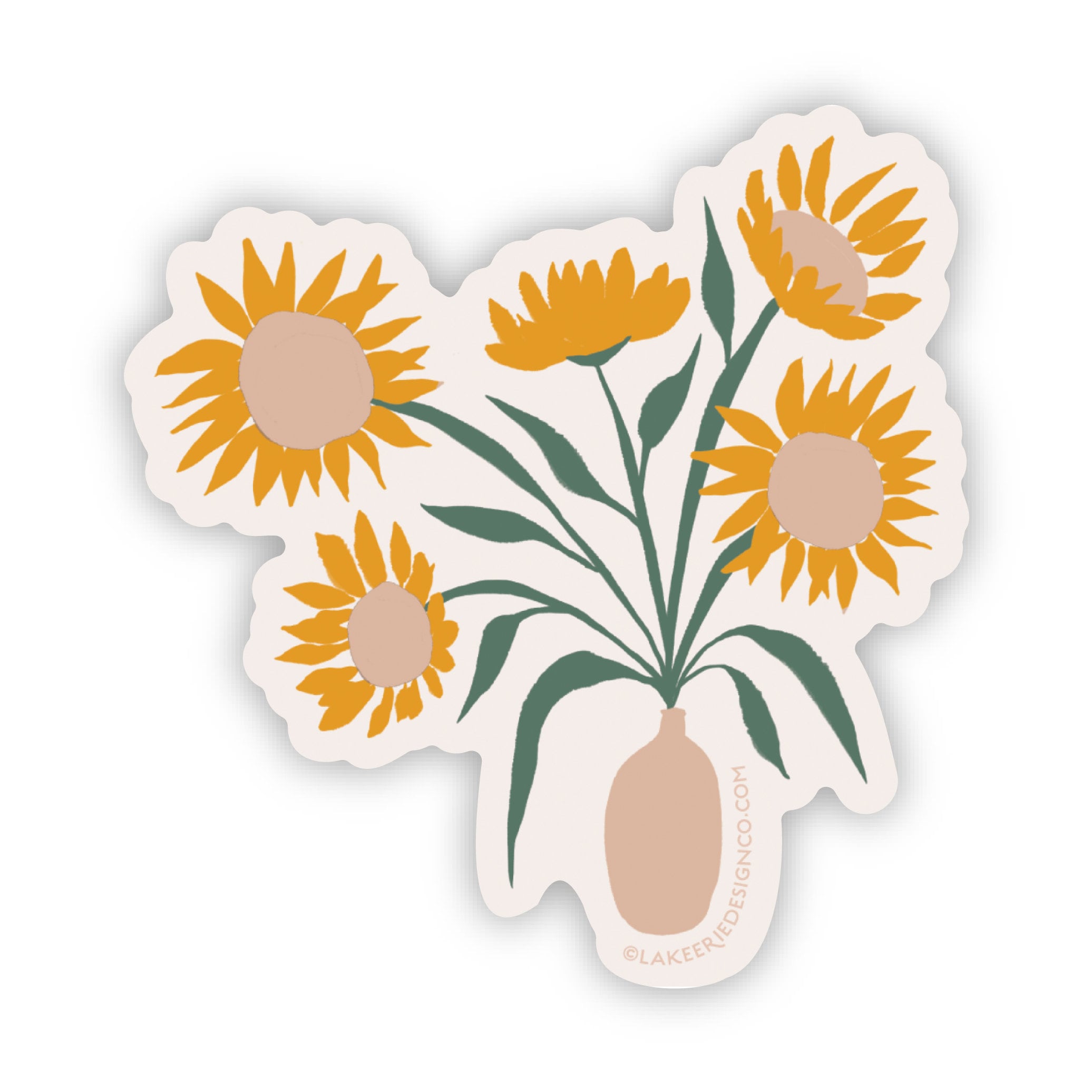 Sunflower Vase - Vinyl Sticker