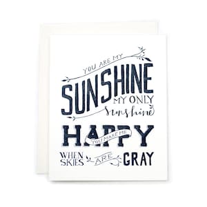 Tu es mon soleil, ma seule carte typographique sunshine