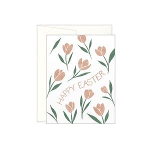 Felices Pascuas - Campo de tulipanes - Tarjeta tipográfica