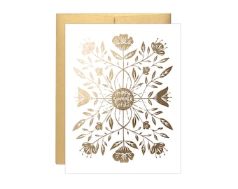 Happy Summer Solstice Card - Gold Foil