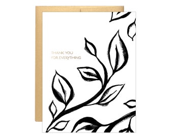 Thank You for Everything - Vines - Letterpress Card