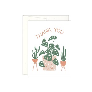 Merci - Plantes en pot - Carte Letterpress