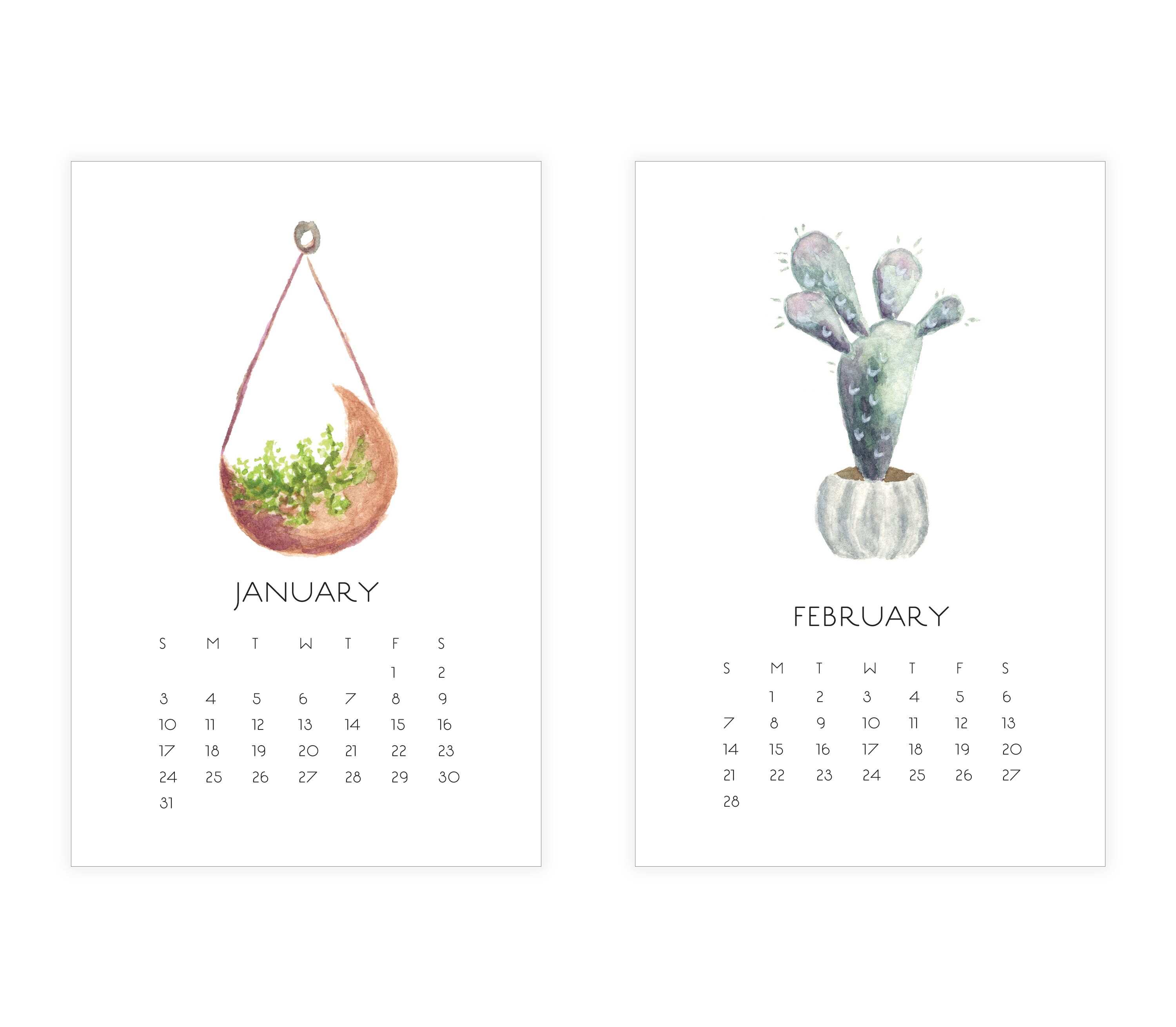 2021 Succulent Calendar Desktop With Stand | Etsy 2021 Succulent Calendar Desktop With Stand | Etsy