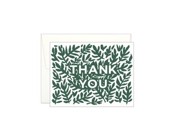 Thank You Leaves - Letterpress Card