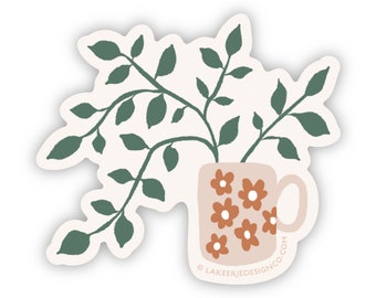 Trailing Vines - Flower Mug - Vinyl Sticker
