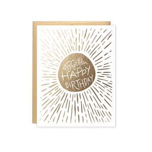 Stay Golden Happy Birthday Sunshine Gold Foil Card image 1