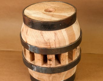 Cubo de rueda de carreta, hecho por los Amish, en bruto, sin acabado, madera maciza, bandas de acero, listo para usar.