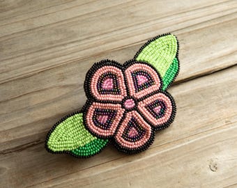 Handmade Mayan Beaded Barrette, Indigenous Hair Clip, Unique accessory, regalia product