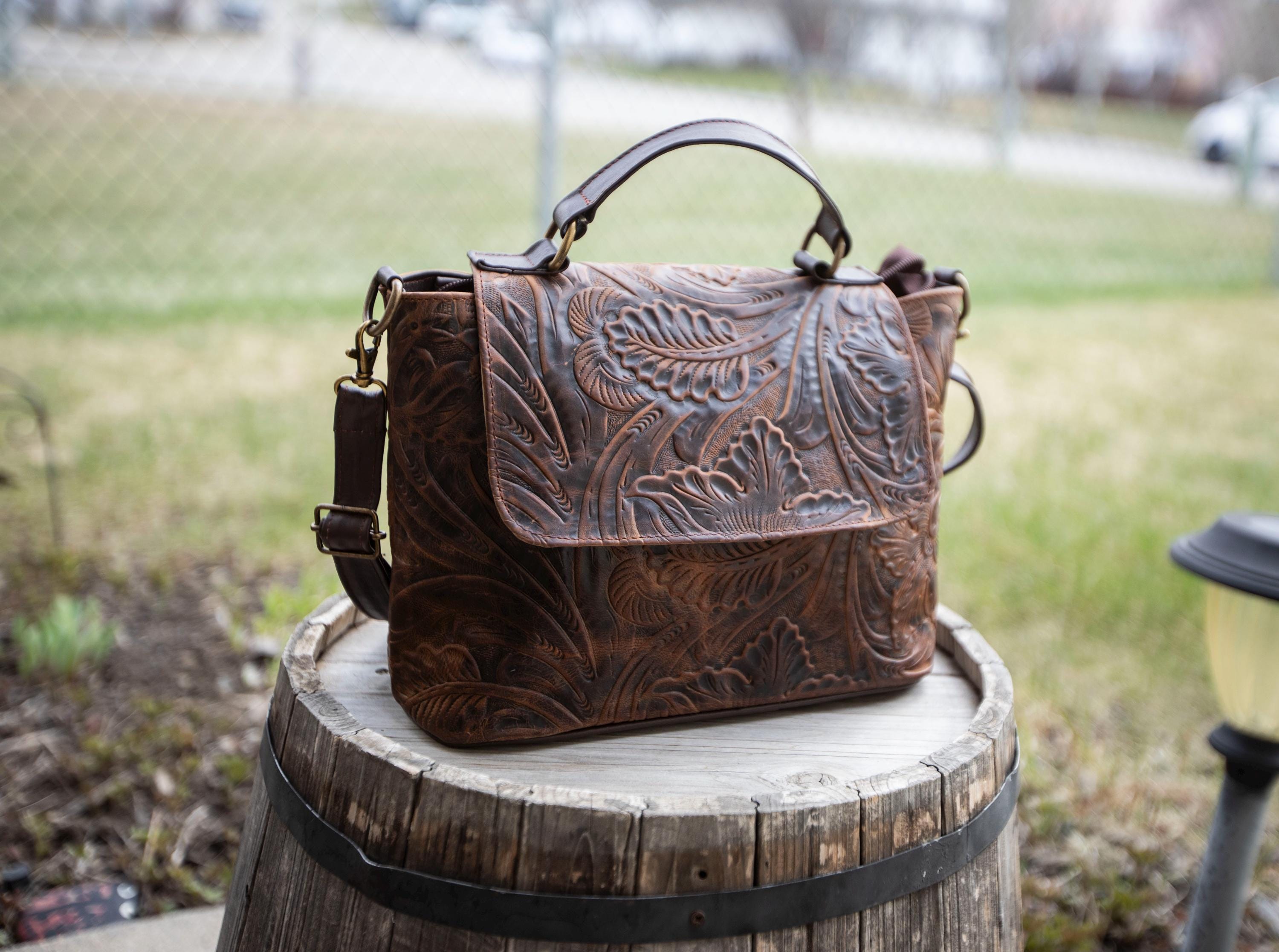 Handmade Ethnic Leather Purse, Genuine Mexican Leather Bag 