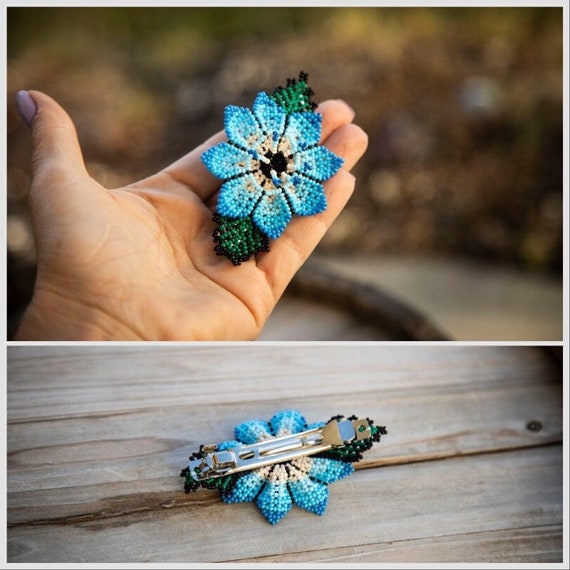 Hand Crafted Beaded Floral Cameo Barrette 3D Wearable Art Hair Accessories 4611946844824703328.jpg main image 3