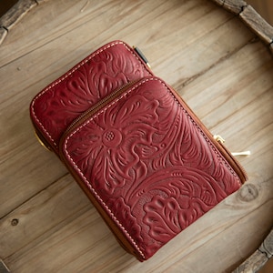 Sacoche ethnique pour téléphone portable, sacoche pour téléphone portable en cuir, crossover de voyage fait main, sac ethnique, petit sac de voyage, fabrication indigène, cadeau pour enseignant, peau de vache