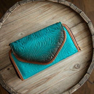 Ethnische handgefertigte Brieftasche, handgefertigte Brieftasche aus veganem Leder, mexikanische Tasche, Boho-Ledertasche, Reisegeldbeutel, indigenes Produkt