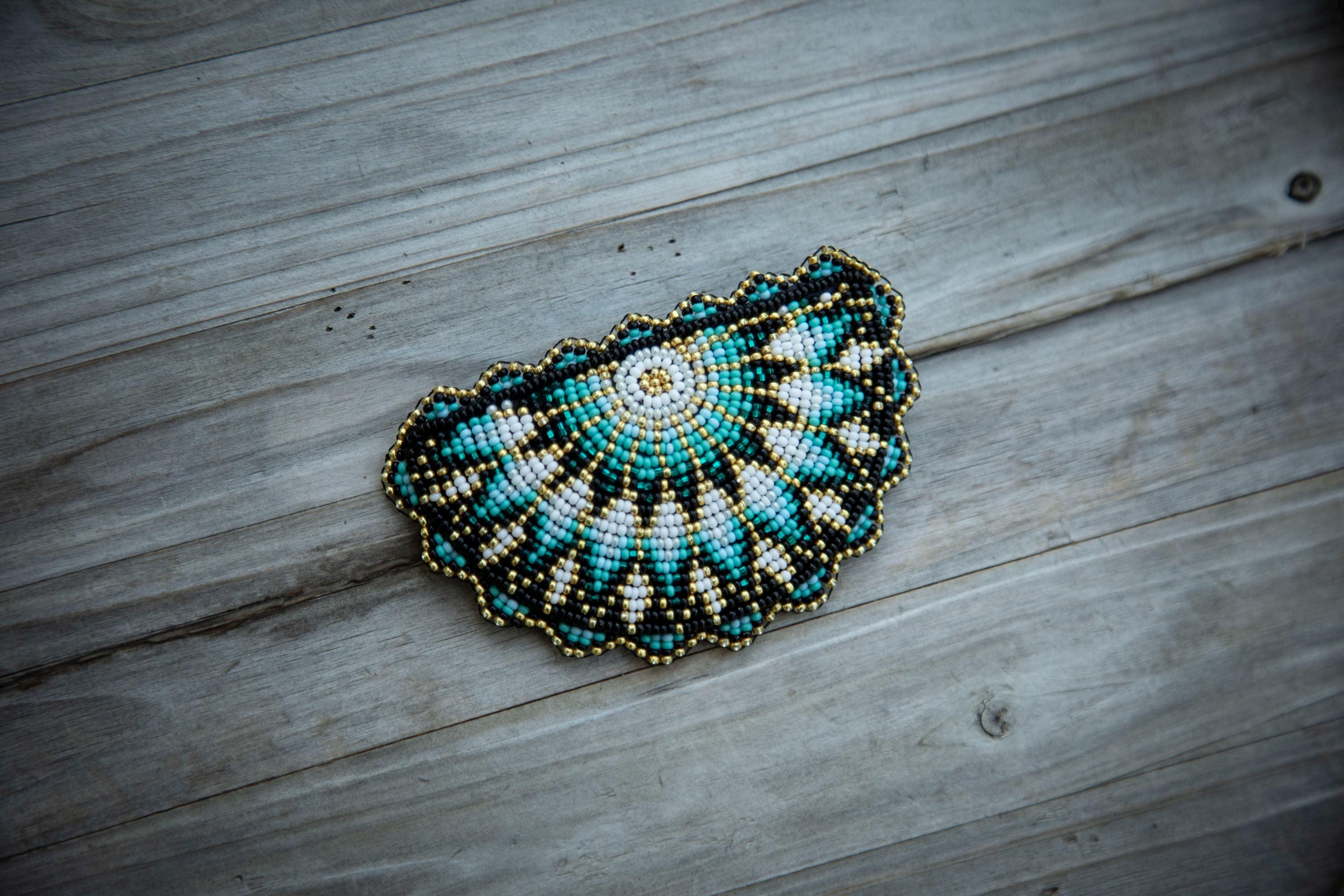 Handmade Beaded Barrette, Huichol Hair Clip, Indigenous  display picture 1