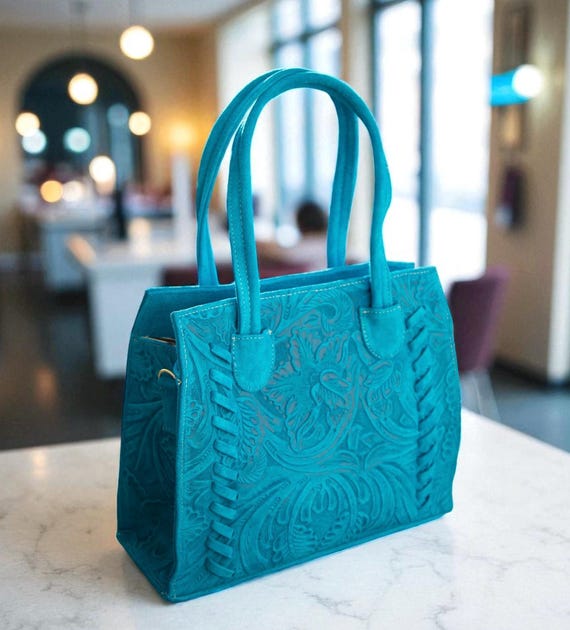 Mexican Leather Handcrafted Bag - Etsy, Mexican Leather Bag, Mexican Leather Purse, Tooled Leather  main image 2