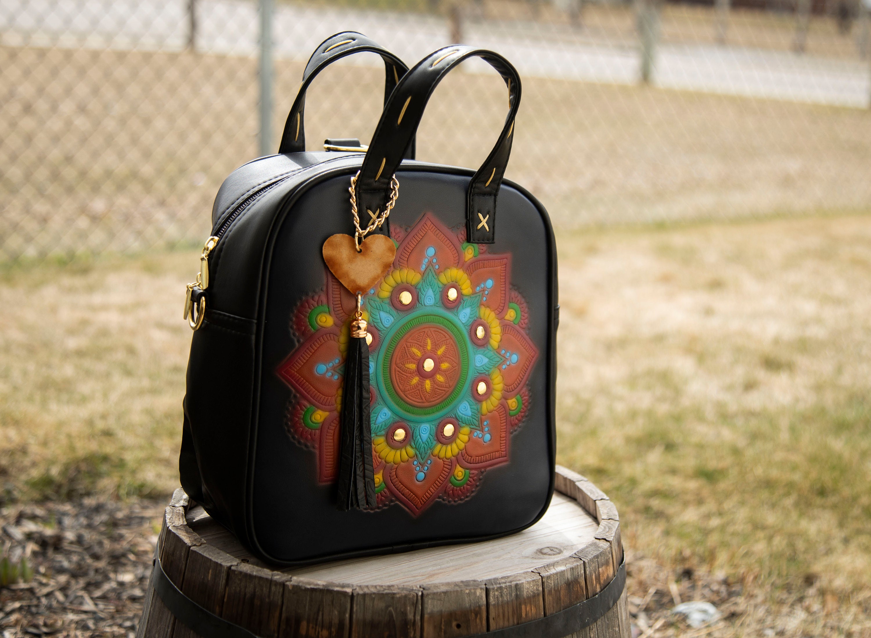 BoHo Imports leather backpack Backpack - Leather with Fringe, Luxury Authentic Vintage  main image 2