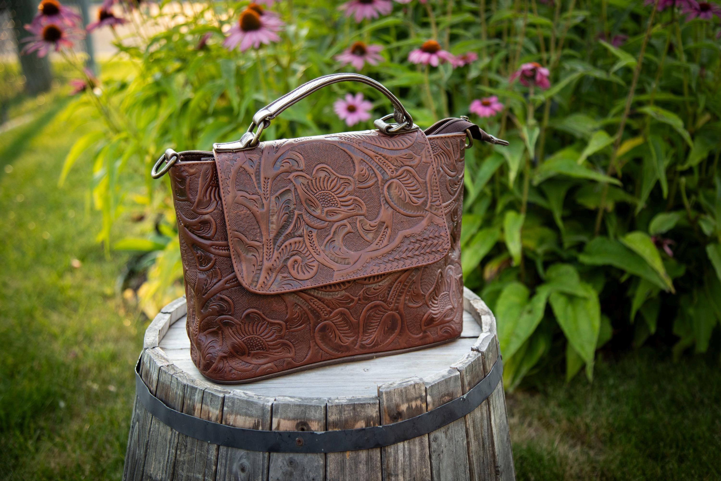 Mexican Leather Handcrafted Bag - Etsy, Handmade Ethnic Leather Purse, Genuine Mexican Leather Bag  main image 3