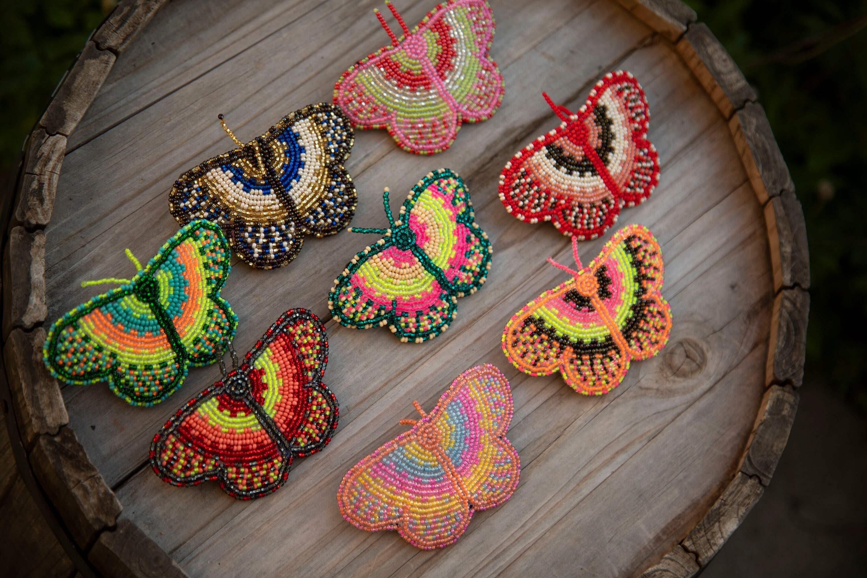 Handmade Butterfly Beaded Barrette, Mayan Hair Clip  display picture 3