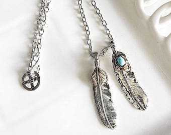 Chain Link Feather Necklace