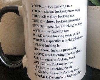 Grammar Mug | Teacher Gift | Funny Teachers Mug | Funny Mug | Coffee Mug | Tea Mug | Graduation Gift
