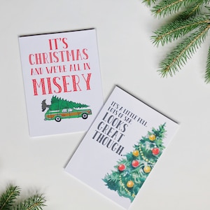 carte de vœux de Noël | Tous dans la misère | Carte de Noël | Carte drôle | Carte de Noël drôle | Clark Griswald | Carte de vœux