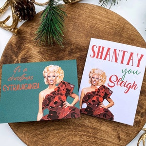 Noël RuPaul | Shantay You en traîneau | Course d'accélération de RuPaul | Extravagance de Noël | Carte de Noël | Carte Pour Les Fêtes | Noël drôle |