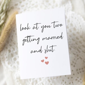 Carte de mariage | Se marier | Carte pour partenaire | Carte pour couple | de fiançailles | Carte de vœux | Carte drôle | Carte vierge