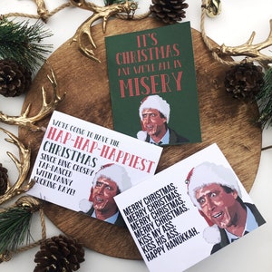 carte de vœux de Noël | Clark Griswald | joyeux Noël | tous dans la misère | Joyeux Noël | joyeux Hanoukka | carte de vœux