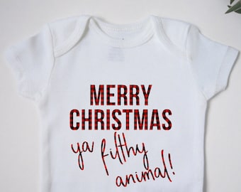 Merry Christmas Ya Filthy Animal Baby One Piece | Home Alone Bodysuit