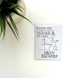 Une autre année plus proche | de cartes de vœux | carte d'anniversaire | Carte Caca | carte de voeux de vieil homme | Carte d'anniversaire pour homme