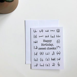 Joyeux anniversaire Sweet Joues | bout à bout | carte d'anniversaire | Carte Caca | d'anniversaire pour homme | Carte d'anniversaire pour femme